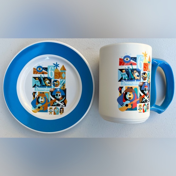 Disney Other - Disneyland Diamond 60th Anniversary 1965-1974 Decades Coffee Mug and Saucer Set